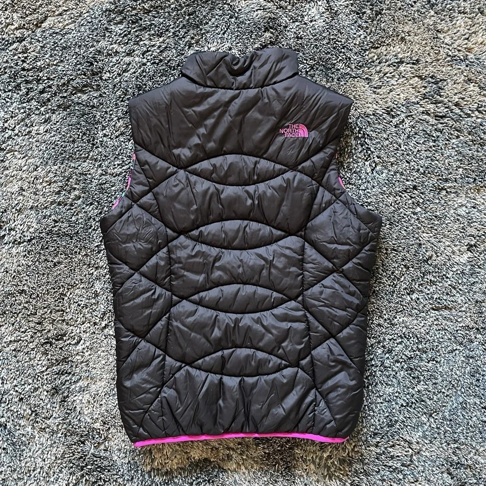 The North Face Girls Quilted Reversible Vest Pink Size L Polyester‎